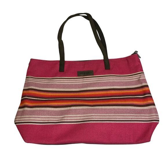 WRANGLER Tote‎ Striped Serape Southwestern Zip Closure Shoulder Bag Cowgirl NWOT - Picture 2 of 11